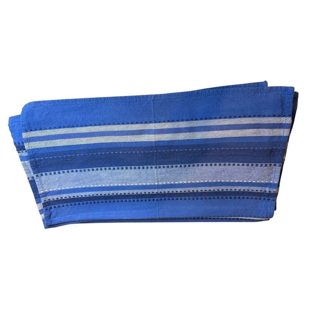 Woven Cotton Napkin Bundle Blue Stripe